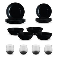 set 16 piezas de mesa vidrio opal multicolor