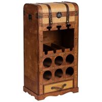 baul botellero de madera marron 44x30x85h cm