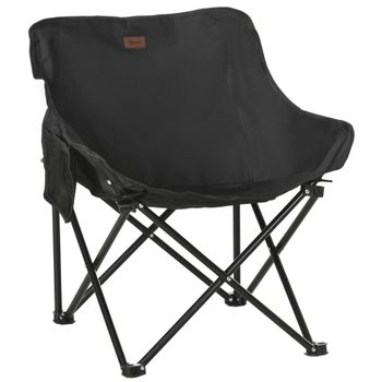 Outsunny Silla de Camping Plegable con Bolsa de Transporte y Marco de Acero Carga 110 kg para Campamento Pícnic Senderismo Negro   Aosom España
