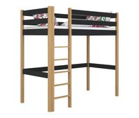 cama alta de madera n05 negro  roble