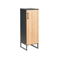 mueble de bano moderno con 3 estantes de madera de bambu acero y mdf negromarron claro miscanti