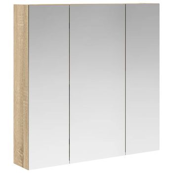 Armario Con Espejo De Baño | Mueble De Baño Roble Sonoma 70 X 14,5 X 70 Cm