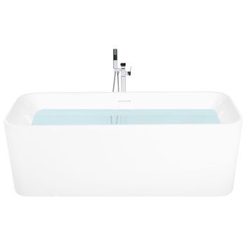 Bañera Independiente Moderna Rectangular De Acrílico Con Sistema Antidesbordamiento 1700 X 700 Mm Blanco Yata