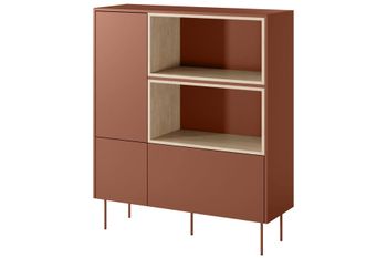 Cómoda 2 puertas 1 cajón con pie metálico 120x140 cm