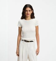boss para mujer 50559805 camiseta de punto fice blanco roto xs casual algodon manga corta