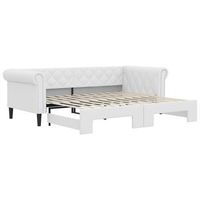 sofa con cama nido cuero sintetico blanco 90x200 cm