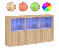vidaxl aparador con luces led roble sonoma 1815x37x100 cm