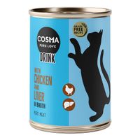 cosma drink bebida para gatos 24 x 100 g - pack ahorro - pollo e higado de pollo