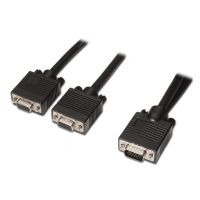 cable svga aisens a113-0081 045m hdb15 macho a 2 hdb15 hembra duplicador y apantallado negro