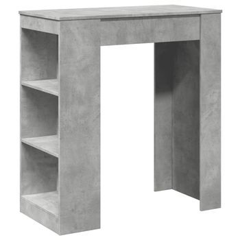 Mesa Alta Bar Con Estantes Madera Gris Hormigón 95x47x103,5 Cm Vidaxl