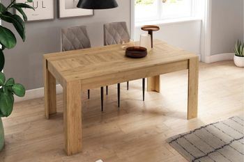 Mesa comedor extensible efecto roble blanco 140 a 200x90x76cm