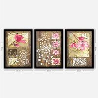 cuadro decorativo enmarcado 3sc121 multicolor 35x45 cm 3 piezas