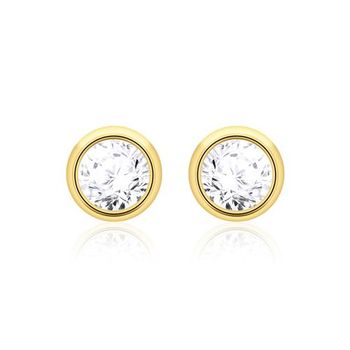 Pendientes de mujer en oro 14 quilates con diamantes
