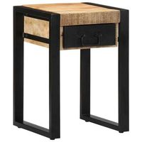 mesa auxiliar madera maciza de mango rugosa 35x35x50 cm vidaxl