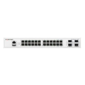 Switch gestionado Fortinet FS-124F 24x Gigabit Ethernet 4x SFP+ L2 Rack 1U Blanco