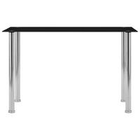 mesa de comedor  mesa de cena de vidrio templado negro 120x60x75 cm