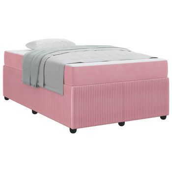 Estructura De Cama Rosa 120 X 190 Cm Tela Vidaxl