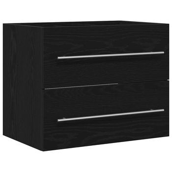 Mueble De Baño Para Lavabo De Roble Negro 60x38,5x48 Cm