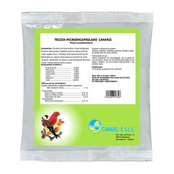 Teccox para Aves CANARIZ Anticodicios Natural en Polvo Microencapsulado 250 gr