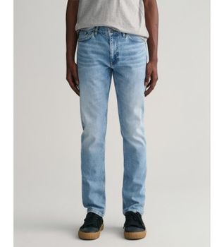Gant para hombre. 1000260 Jeans Slim Fit azul (40/32), Casual, Algodón, Denim, Sostenible