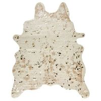 alfombra de piel de vaca beige dorado 130 x 170 cm motas moderno rustico bogong