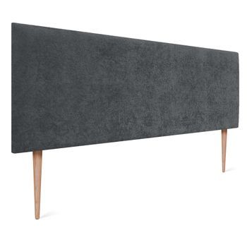 Dhome Cabecero Acabado Toalla Soft Tapizado Liso Con Patas Tejido Suave Para Pared Acústicos Cabeceros Absorbentes (160cm, 8cm - 125 Al. - Negro)