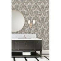 papel pintado vinilico de damasco hindu efecto textura de tela tejida en relieve - alexander damask 676434 de gaulan - rollo de 10 m x 106 m