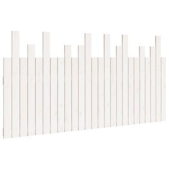 Cabecero De Cama Pared Madera Maciza Pino Blanco 159,5x3x80 Cm Vidaxl