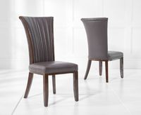 alpine brown leather dining chairs - brown