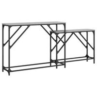 mesas consola apilables 2 pzas madera ingenieria gris sonoma vidaxl
