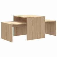 2 uds mesas de cafe - mesas de centro madera contrachapada color roble 100x48x40 cm
