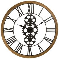 factory cuadros reloj mecanico de pared malcom de madera y metal 70cm