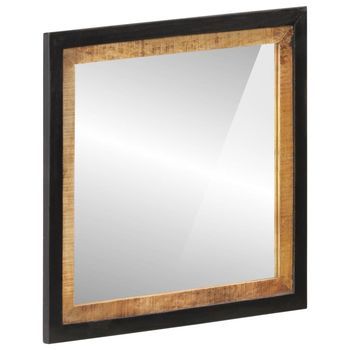 Espejo Decorativo | Espejo De Baño Madera Maciza De Mango Y Vidrio 55x1x60 Cm