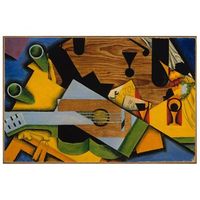 legendarte - cuadro lienzo impresion digital - naturaleza muerta con guitarra - juan gris - decoracion pared cm 60x90