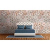 fotomural vinilo zen geometrico salmon hexagonos 400 x 300 cm