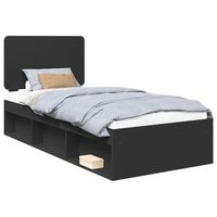 estructura de cama negro 75 x 190 cm madera de pino macizo vidaxl