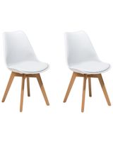 conjunto de 2 sillas de comedor  blanco