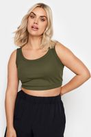 yours top corto sin mangas caqui mujer curvy y tallas grandes yours