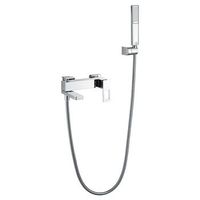 grifo bicolor cromado para banera y ducha en laton y zama con tubo flexible de 180 cm