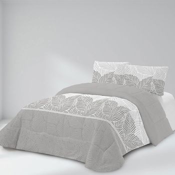 Edredón Sedalina Sherpa Fred 550 Gr/m2 + Funda Cojín 90 Cm Rufino Diaz, Gris
