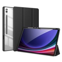 dux ducis para samsung tab s10 ultra s10 lite s9 fe plus funda transparente para tableta triple con soporte para lapiz optico y encendido automatico