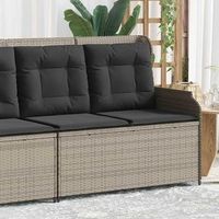 sillon reclinable de jardin  silla de exterior con cojines ratan sintetico gris cfw363207