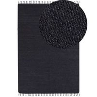 alfombra de yute negro 160 x 230 cm para pasillo rectangular tejida a mano con borlas decorativas sinankoy