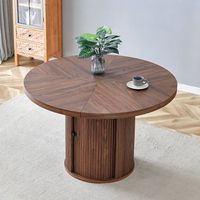 mesa de comedor redonda - mueble para comedor - mdf - nogal 115x115x74cm