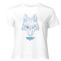 wolfpack galaxy chest womens cropped t-shirt - white - xxl - white