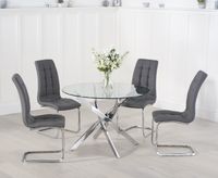 denver 120cm glass dining table with lorin chairs - white 4 chairs