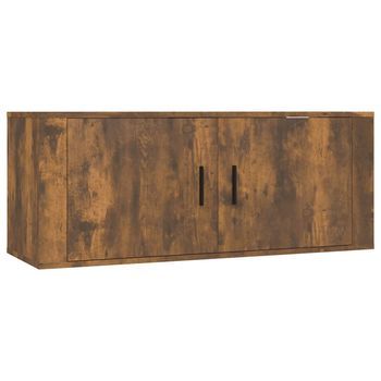 Mueble Para Tv De Pared Roble Ahumado 100x34,5x40 Cm Vidaxl