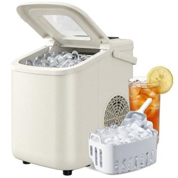 Máquina de Hielo Welltin Autolimpiable 12 kg/24h 2 Tamaños Beige