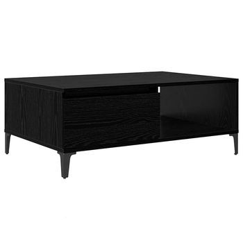 Mesa De Café - Mesa De Centro - Mesa Baja Roble Negro 90 X 60 X 35 Cm Madera Contrachapada