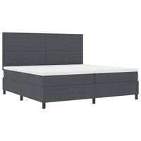 cama box spring led gris oscuro y 200 x 200 cm tela de pana vidaxl
